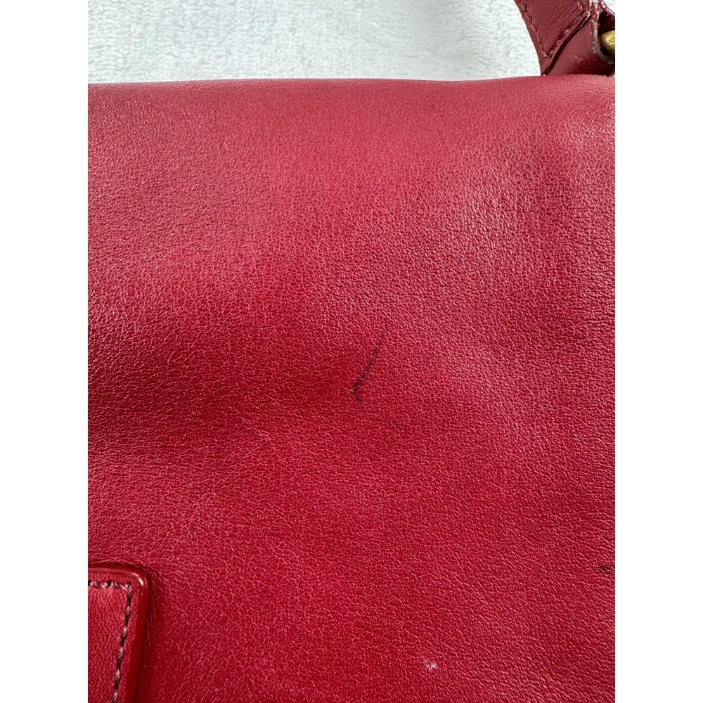 Coach Legacy 9592 Flap Crossbody Bag Women's Red Leather Messenger Handbag - Picture 3 of 16